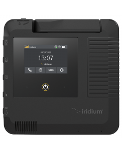 Iridium GO! exec standing front with home screen 